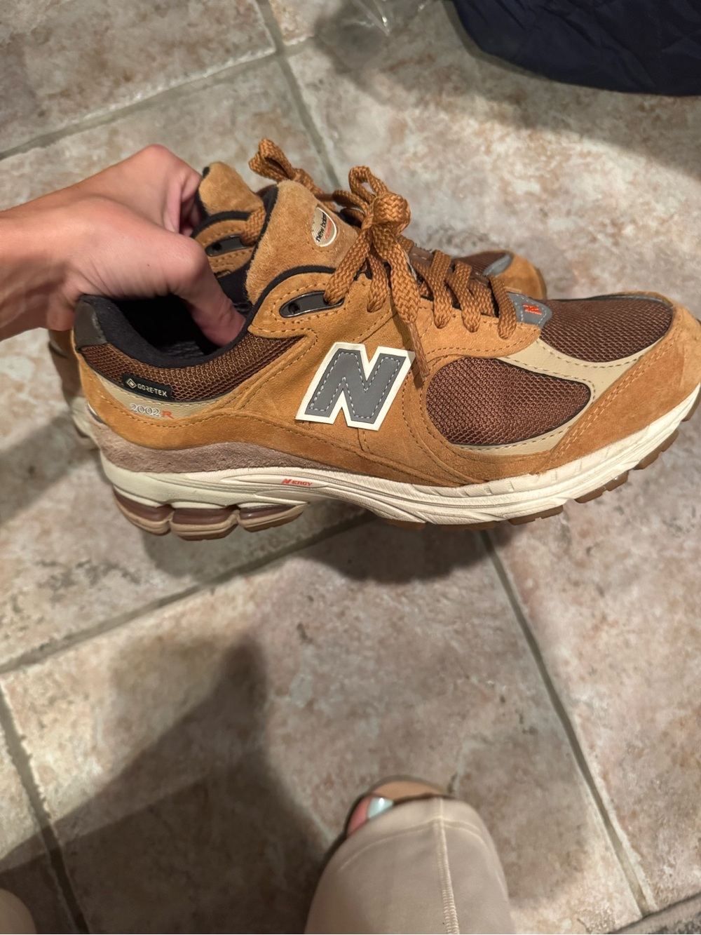 New Balance Men's Tan and Brown Suede Mesh 2002R Sneaker